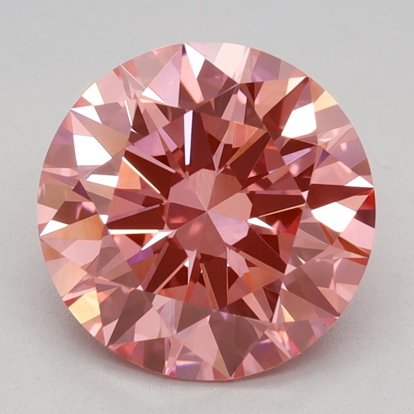 2.02 Ct. Fancy Vivid Pink Round Lab Grown Diamond