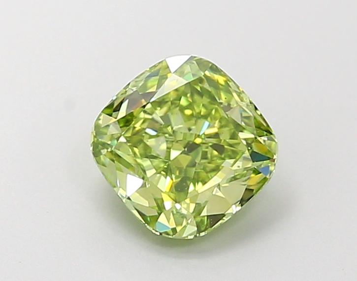 1.05 Ct. Fancy Vivid Green Cushion Lab Grown Diamond