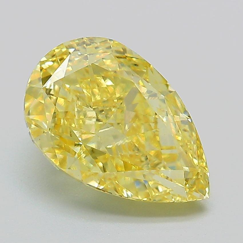 3.75 Ct. Fancy Vivid Yellow Pear Lab Grown Diamond
