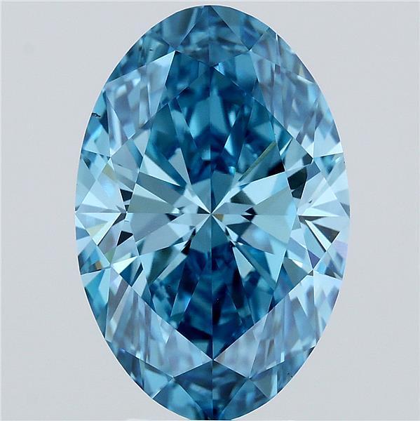 5.17 Ct. Fancy Vivid Blue Oval Lab Grown Diamond