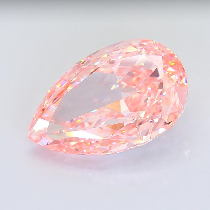 15.13 Ct. Fancy Vivid Pink Pear Lab Grown Diamond