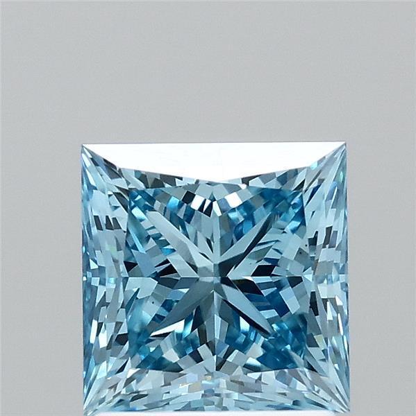 1.81 Ct. Fancy Vivid Blue Princess Lab Grown Diamond