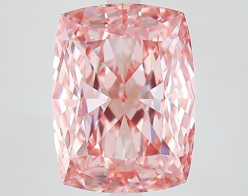 7.08 Ct. Fancy Vivid Pink Cushion Lab Grown Diamond
