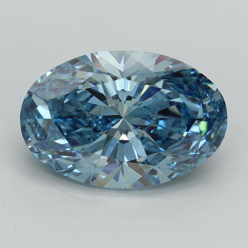 2.50 Ct. Fancy Vivid Blue Oval Lab Grown Diamond