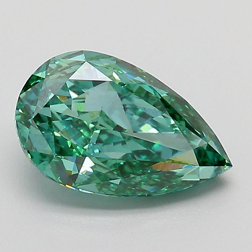 2.10 Ct. Fancy Vivid Green Pear Lab Grown Diamond