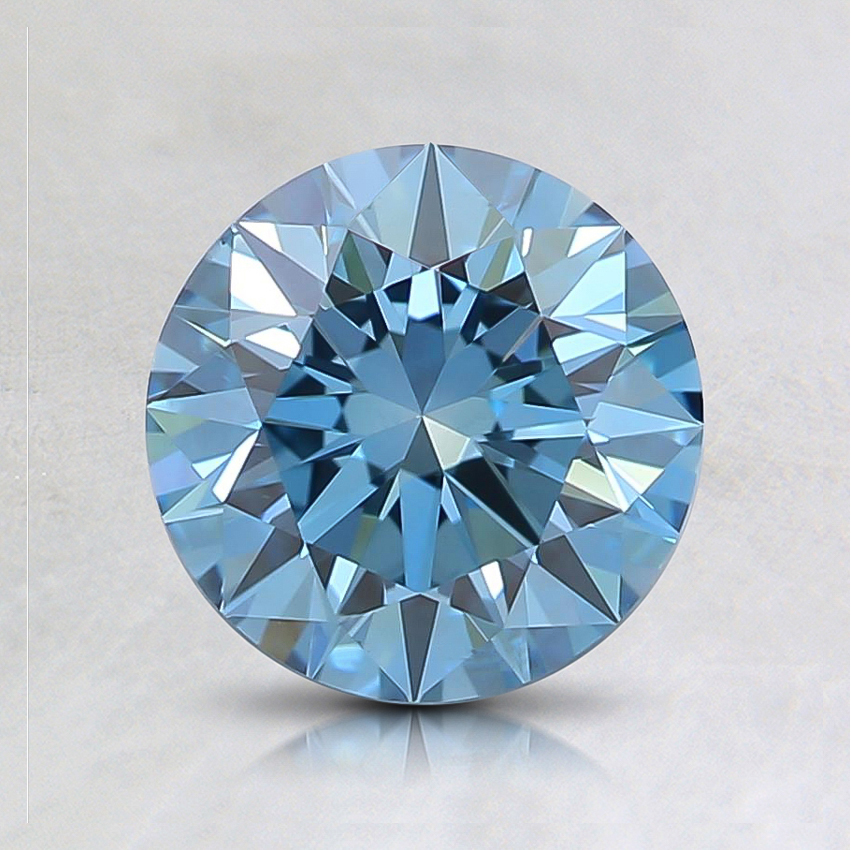 1.02 Ct. Fancy Intense Bluish Green Round Lab Grown Diamond