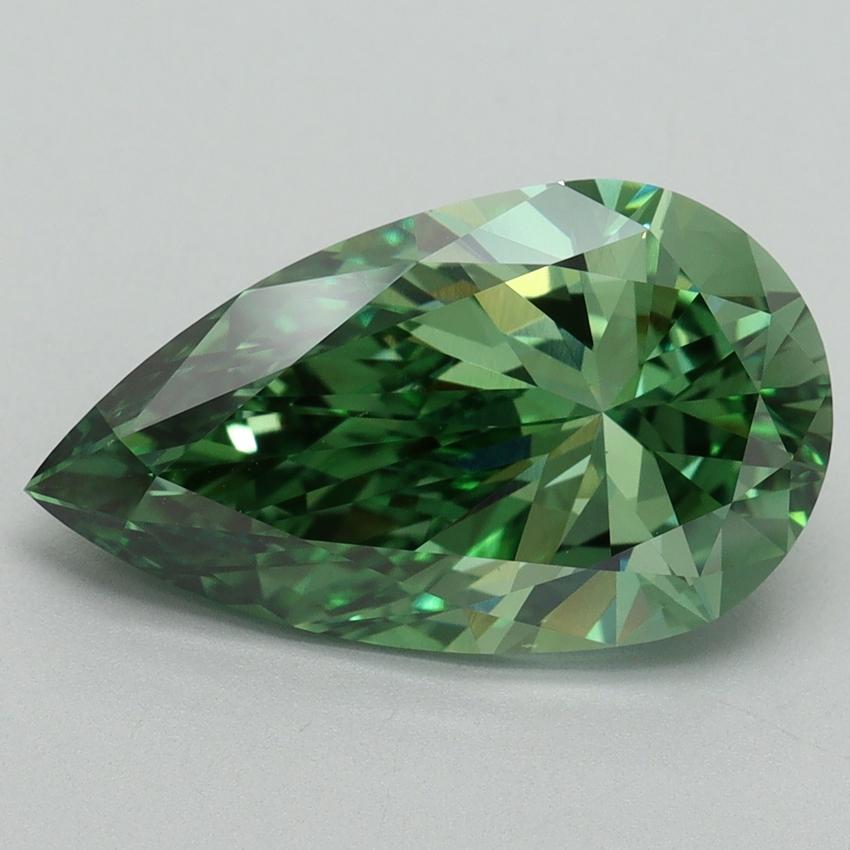 4.26 Ct. Fancy Vivid Green Pear Lab Grown Diamond