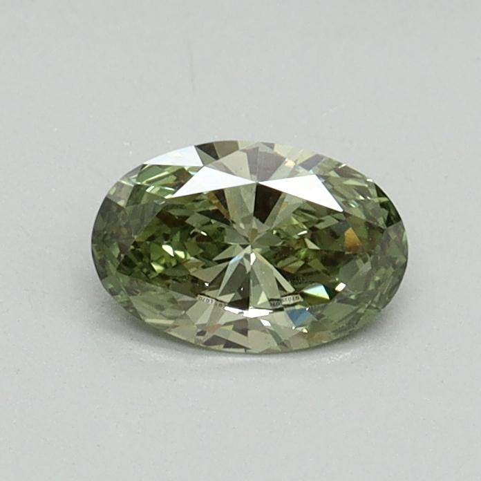 0.35 Ct. Fancy Vivid Green Oval Lab Grown Diamond