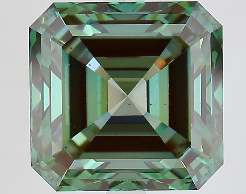 6.24 Ct. Fancy Vivid Green Asscher Lab Grown Diamond