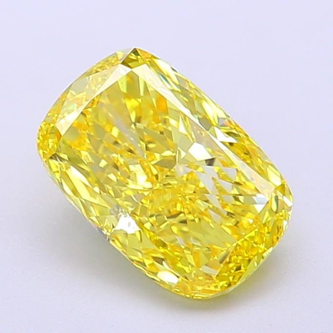 1.84 Ct. Fancy Vivid Yellow Cushion Lab Grown Diamond