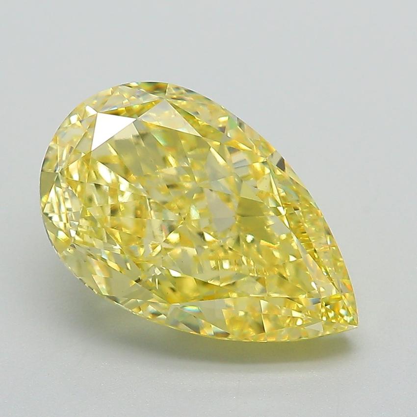 4.64 Ct. Fancy Vivid Yellow Pear Lab Grown Diamond