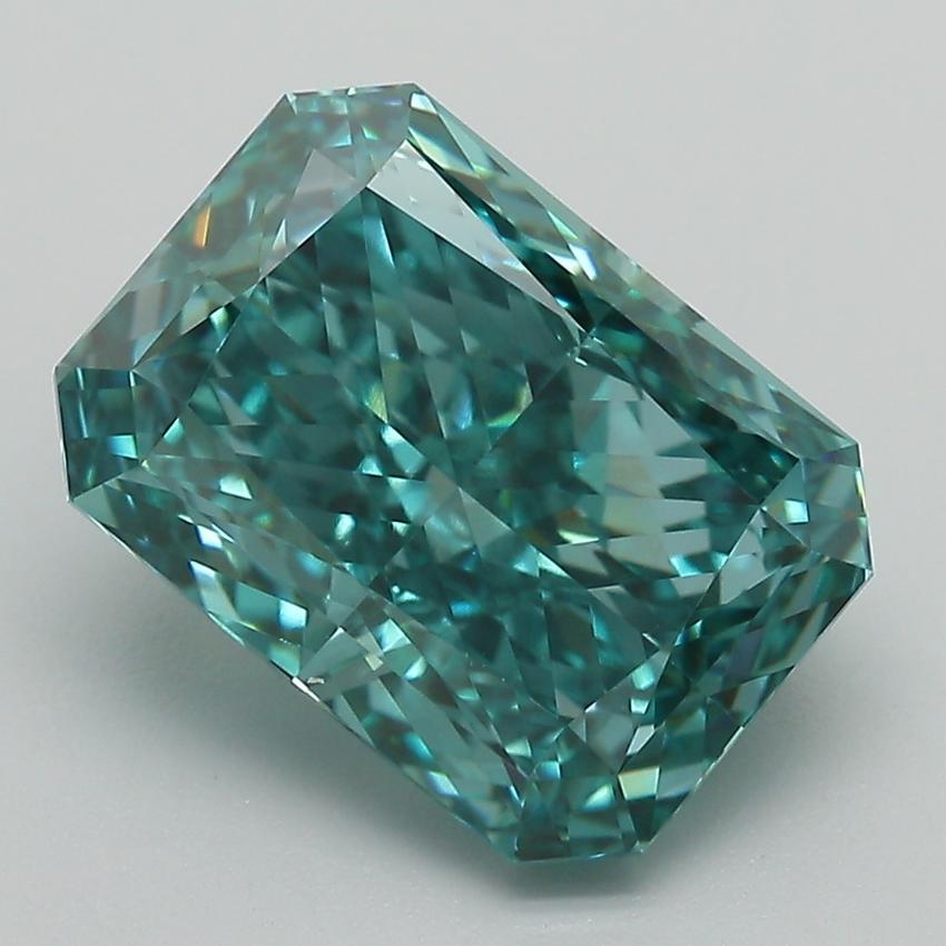 4.74 Ct. Fancy Vivid Green Radiant Lab Grown Diamond