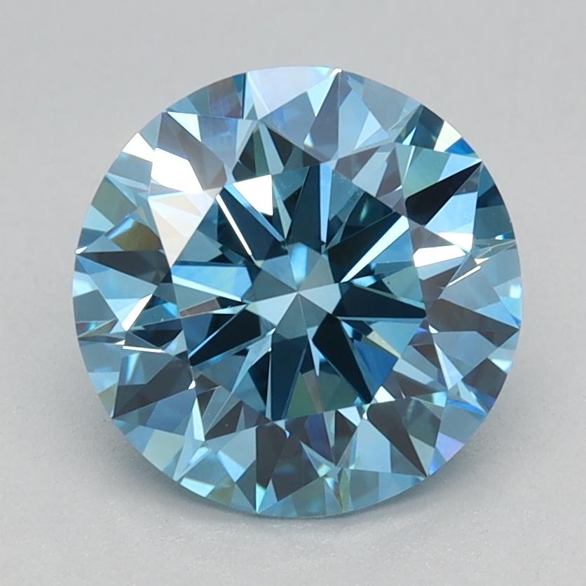 1.59 Ct. Fancy Vivid Blue Round Lab Grown Diamond