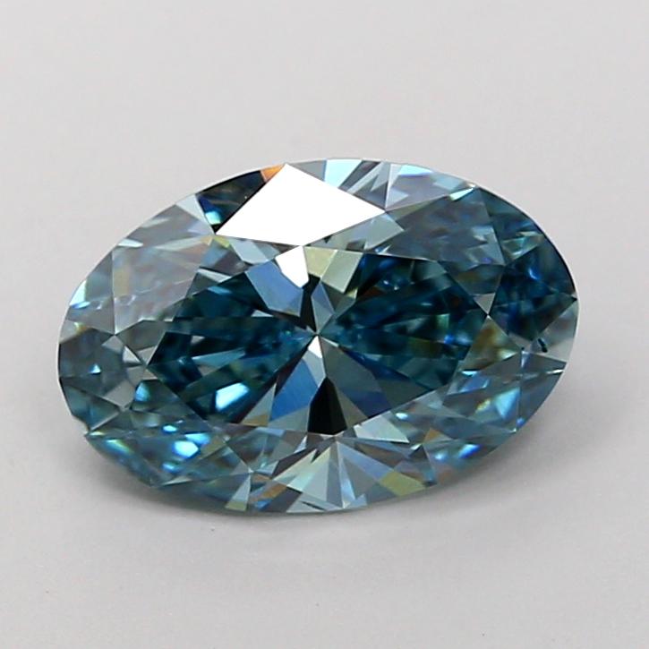 1.82 Ct. Fancy Vivid Greenish Blue Oval Lab Grown Diamond
