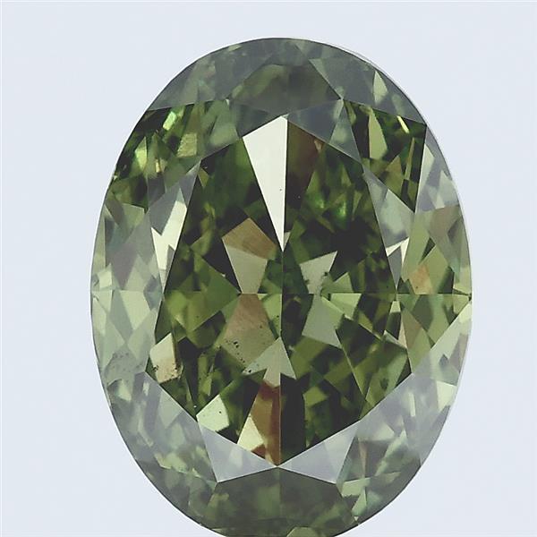 3.06 Ct. Fancy Vivid Green Oval Lab Grown Diamond
