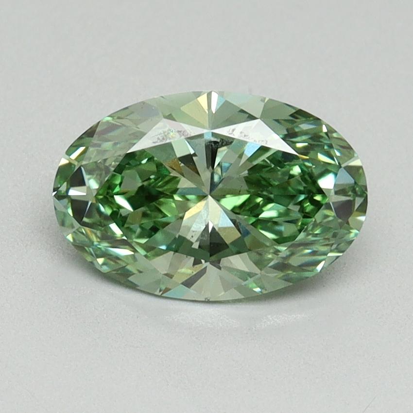 1.28 Ct. Fancy Vivid Green Oval Lab Grown Diamond