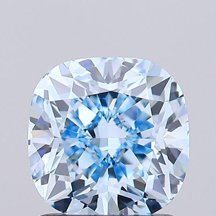 1.50 Ct. Fancy Vivid  Blue Cushion Lab Grown Diamond