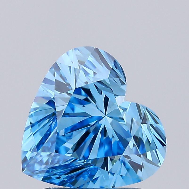 2.00 Ct. Fancy Vivid Blue Heart Lab Grown Diamond
