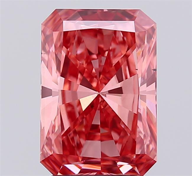 3.01 Ct. Fancy Vivid  Pink Radiant Lab Grown Diamond