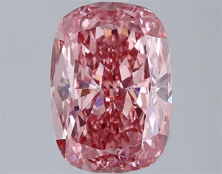 2.40 Ct. Fancy Vivid Pink Cushion Lab Grown Diamond