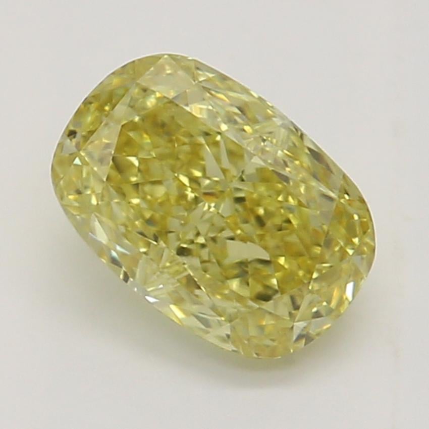 0.55 Ct. Fancy Intense Yellow Cushion Diamond