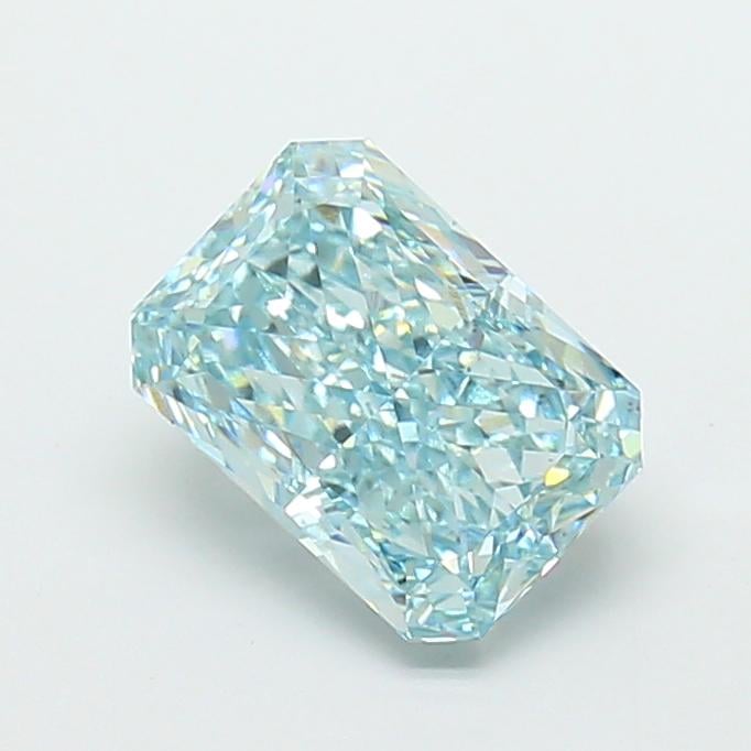 3.32 Ct. Fancy Intense Bluish Green Radiant Lab Grown Diamond