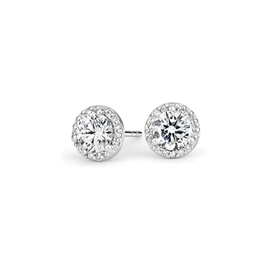 1 carat diamond halo earrings