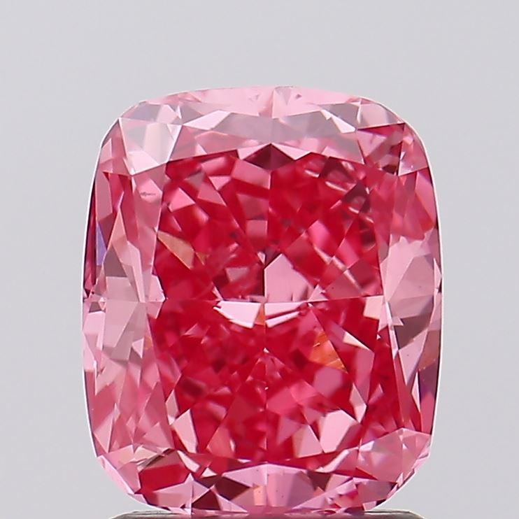 1.53 Ct. Fancy Vivid Pink Cushion Lab Grown Diamond
