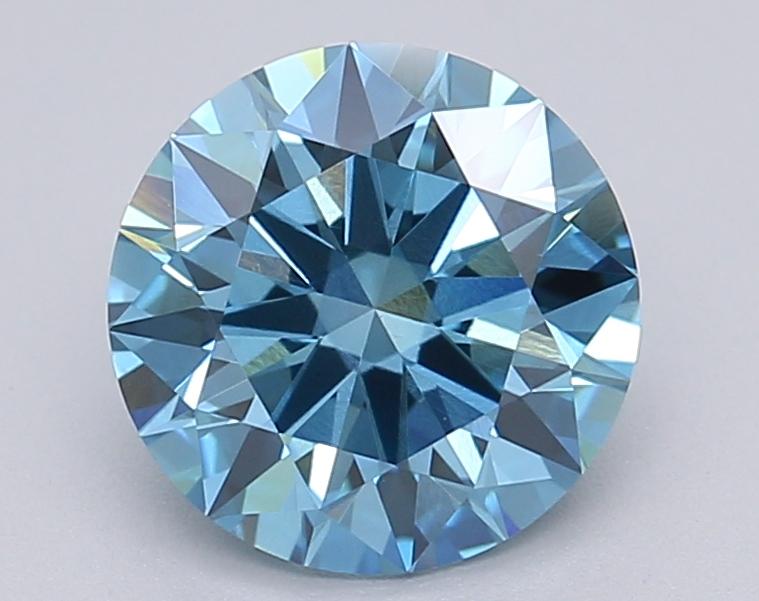 1.54 Ct. Fancy Vivid Blue Round Lab Grown Diamond