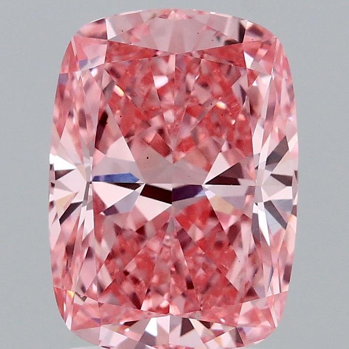 2.61 Ct. Fancy Vivid Pink Cushion Lab Grown Diamond