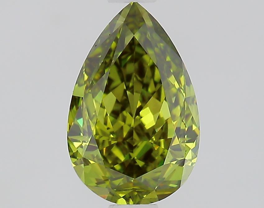1.19 Ct. Fancy Vivid Green Pear Lab Grown Diamond