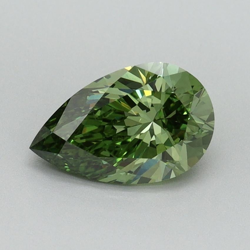 1.13 Ct. Fancy Vivid Green Pear Lab Grown Diamond