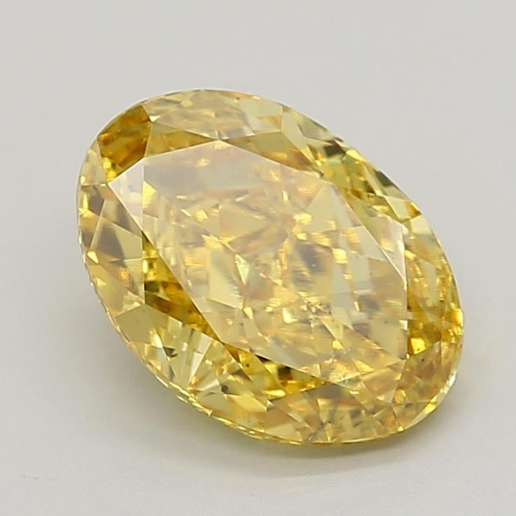 3.46 Ct. Fancy Vivid  Yellow Oval Lab Grown Diamond