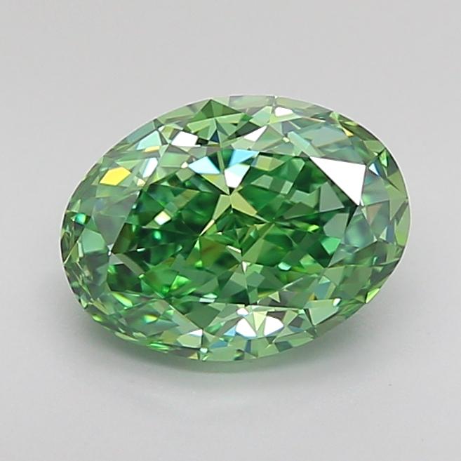 1.55 Ct. Fancy Vivid Green Oval Lab Grown Diamond