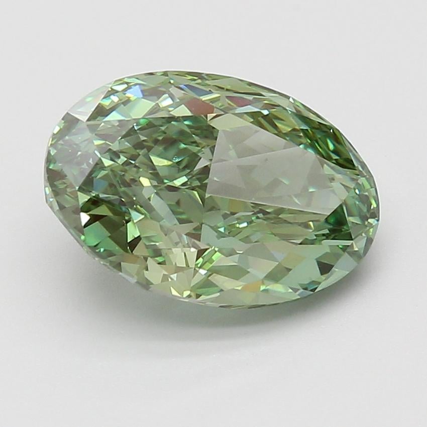 5.02 Ct. Fancy Vivid Green Oval Lab Grown Diamond