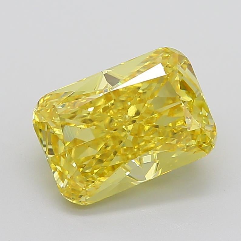 6.09 Ct. Fancy Vivid Yellow Cushion Lab Grown Diamond