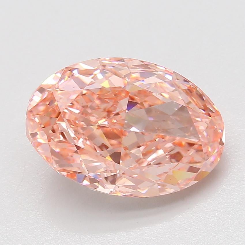 7.01 Ct. Fancy Vivid Pink Oval Lab Grown Diamond