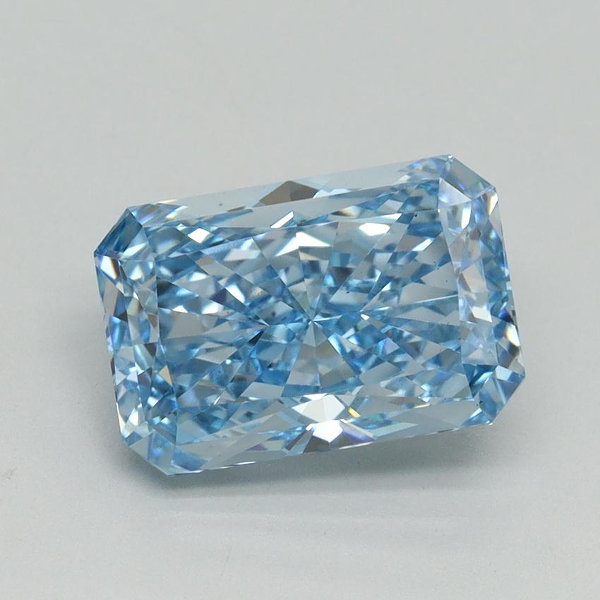3.15 Ct. Fancy Vivid Blue Radiant Lab Grown Diamond