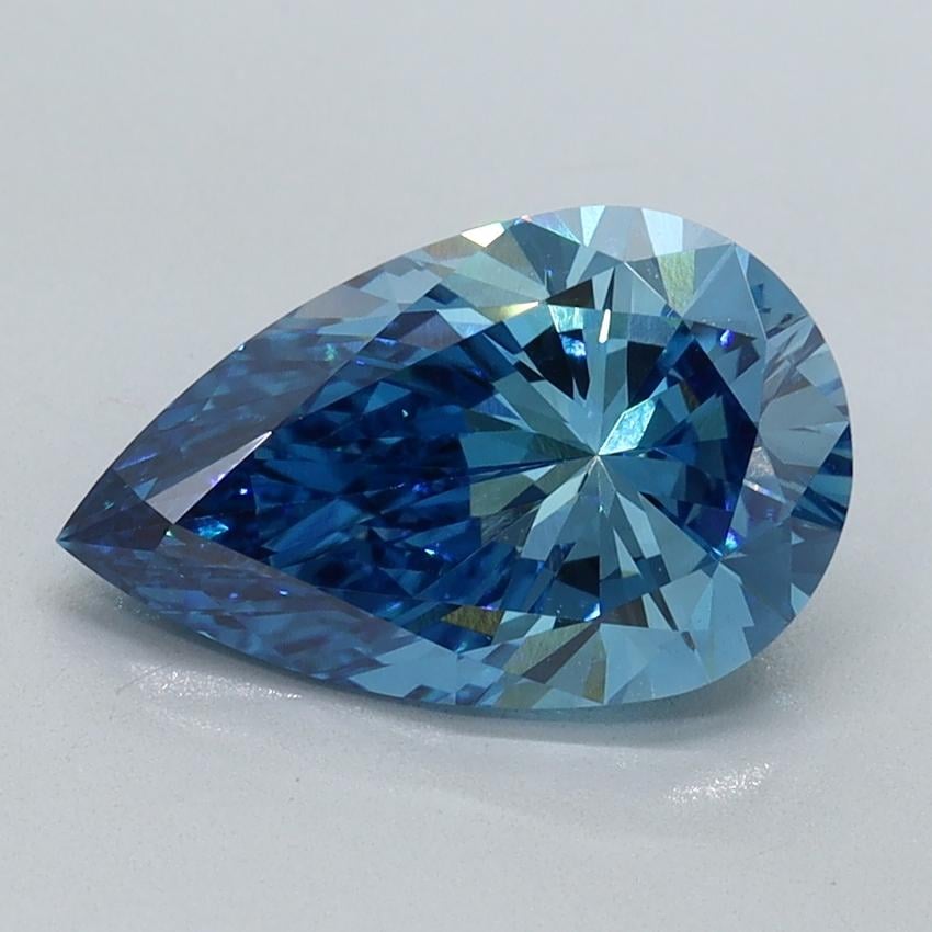 2.06 Ct. Fancy Vivid Blue Pear Lab Grown Diamond