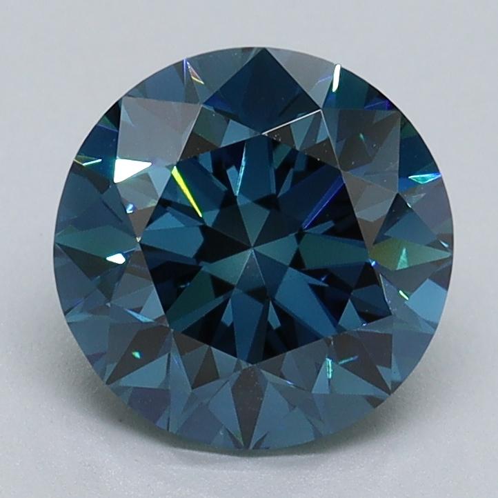 1.80 Ct. Fancy Vivid Blue Round Lab Grown Diamond