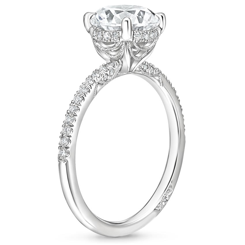 18K White Gold Simply Tacori Luxe Drape Diamond Ring, large side view