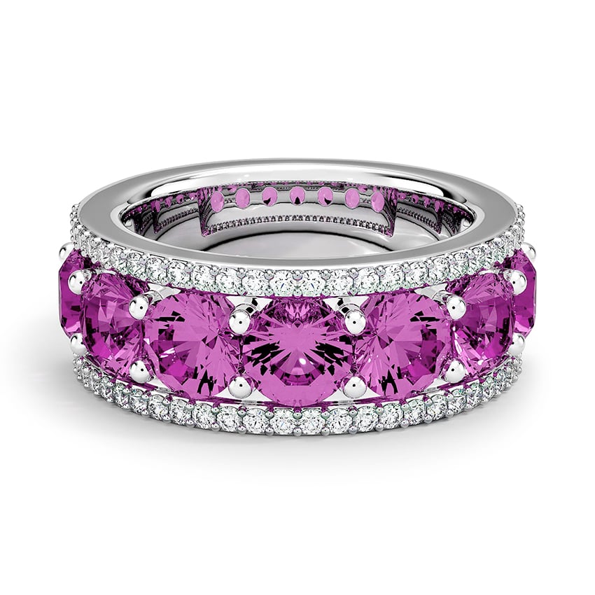 Custom Luxe Capri Lab Pink and White Diamond Ring