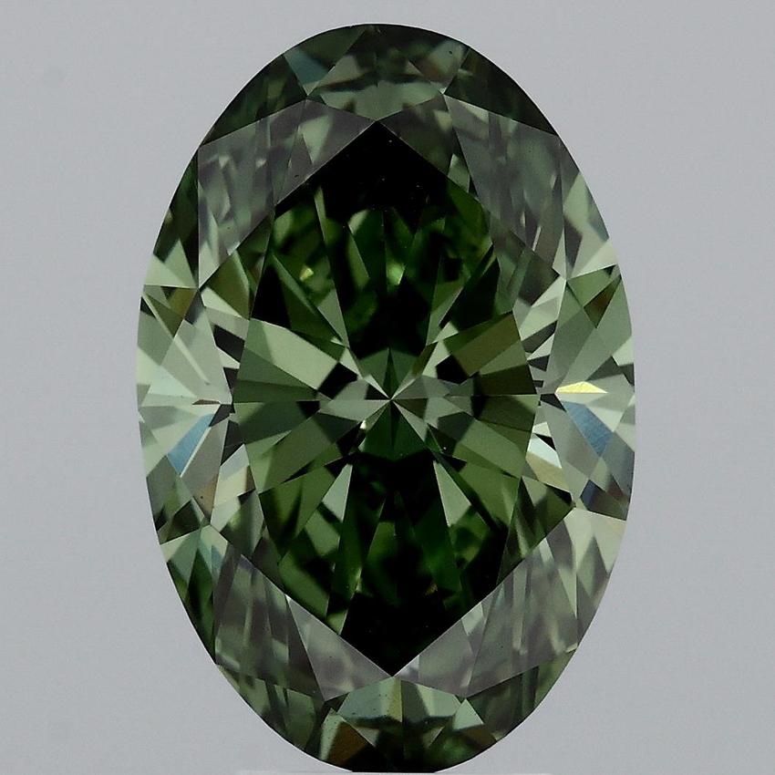 5.03 Ct. Fancy Vivid Green Oval Lab Grown Diamond