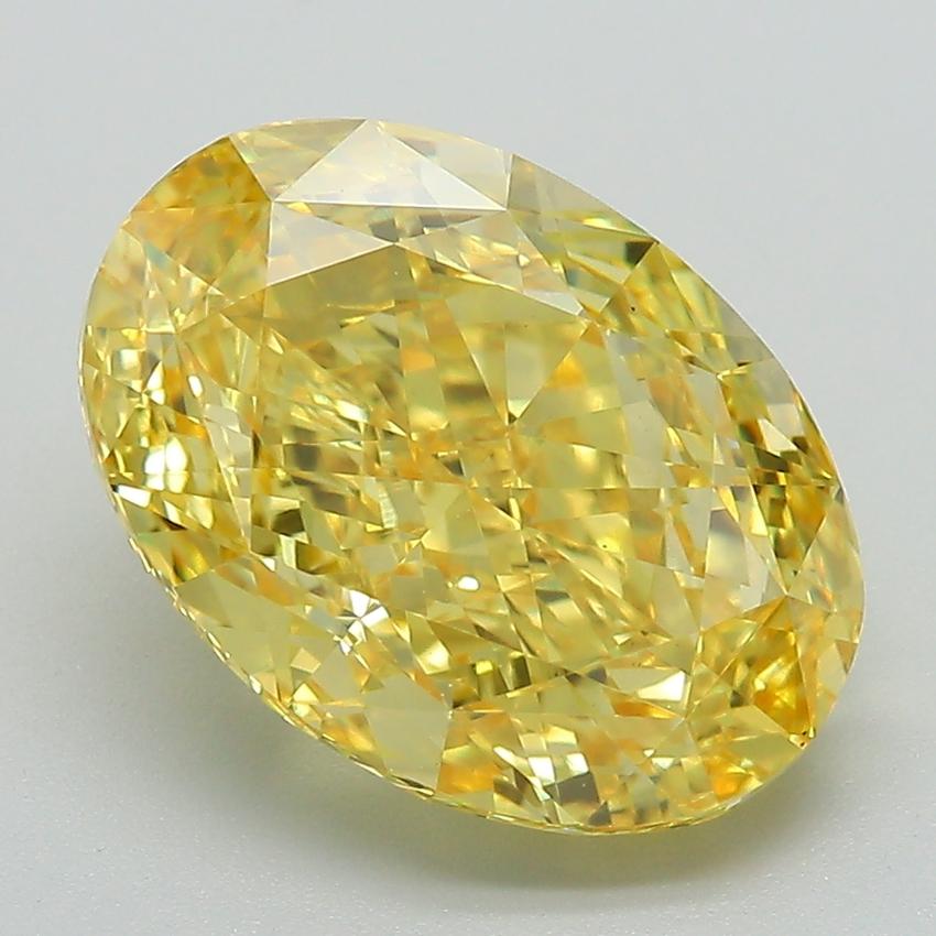 5.05 Ct. Fancy Vivid Yellow Oval Lab Grown Diamond