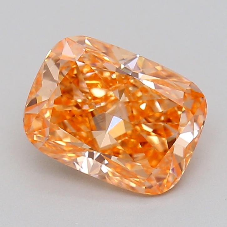 1.00 Ct. Fancy Vivid Orange Cushion Lab Grown Diamond