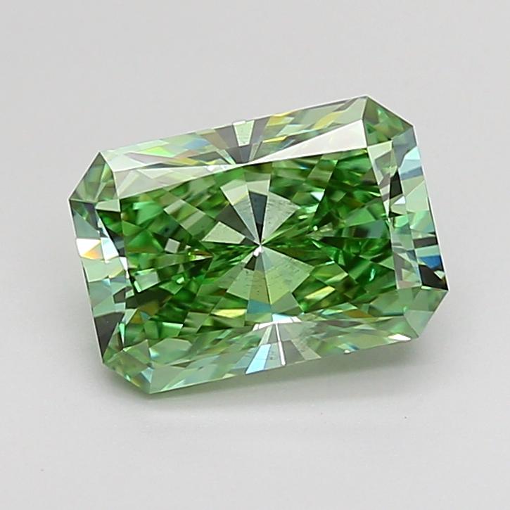 2.01 Ct. Fancy Vivid Green Radiant Lab Grown Diamond