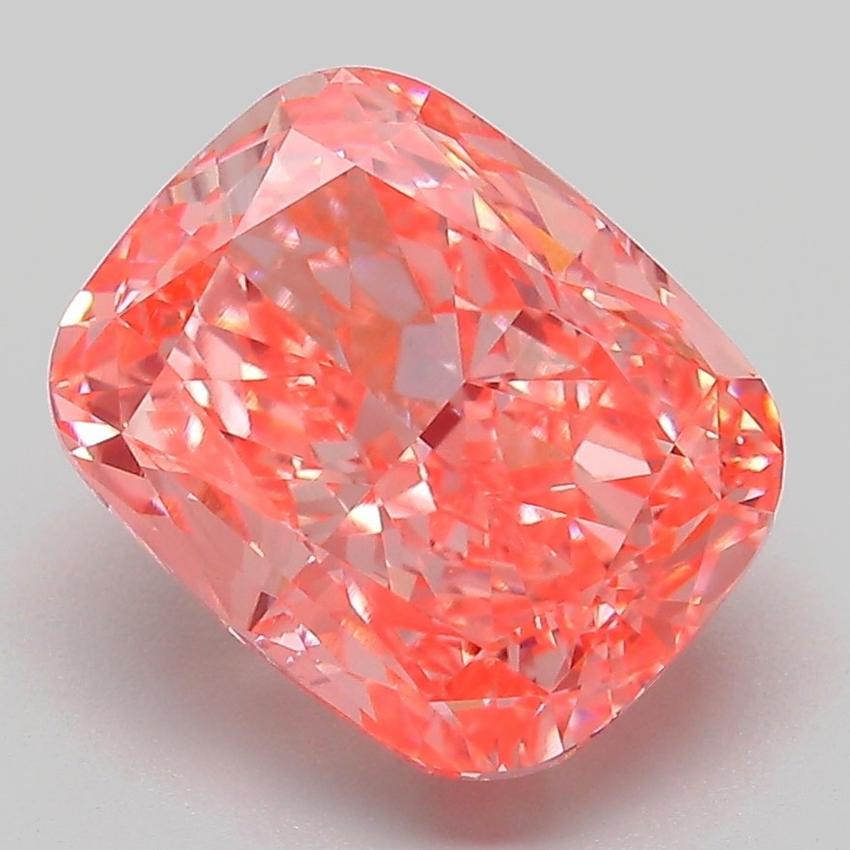 4.36 Ct. Fancy Vivid Pink Cushion Lab Grown Diamond
