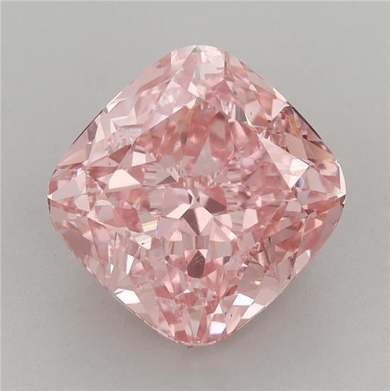 4.37 Ct. Fancy Vivid Pink Cushion Lab Grown Diamond