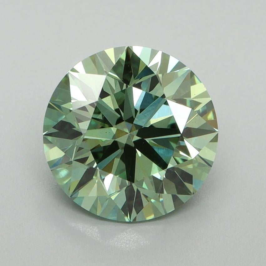 2.69 Ct. Fancy Vivid Green Round Lab Grown Diamond