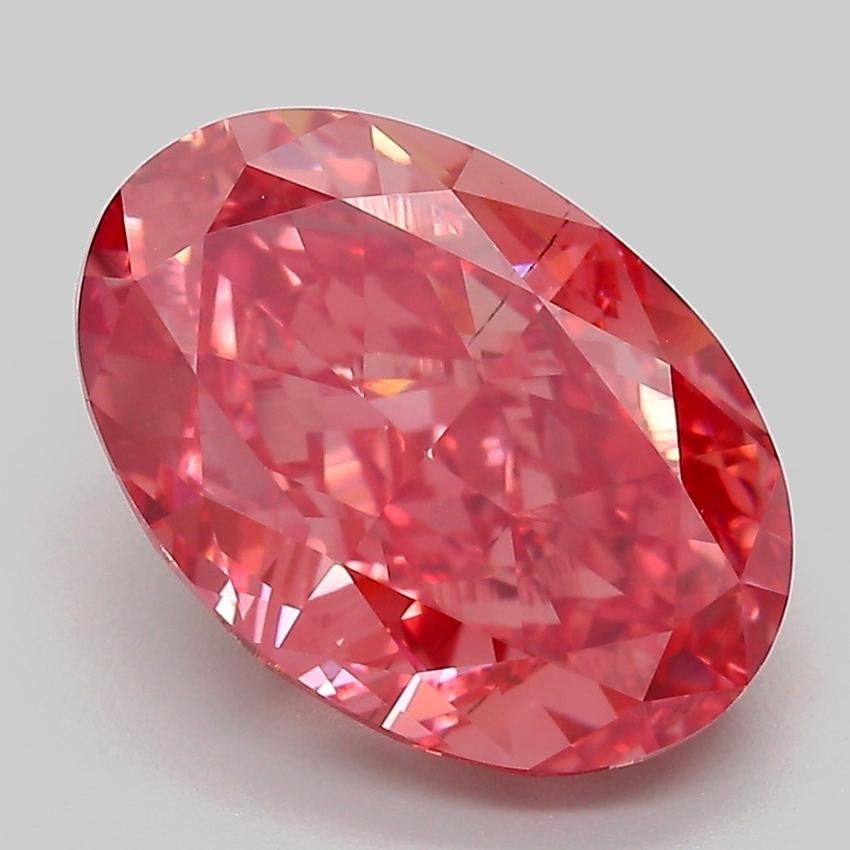 4.90 Ct. Fancy Vivid  Pink Oval Lab Grown Diamond